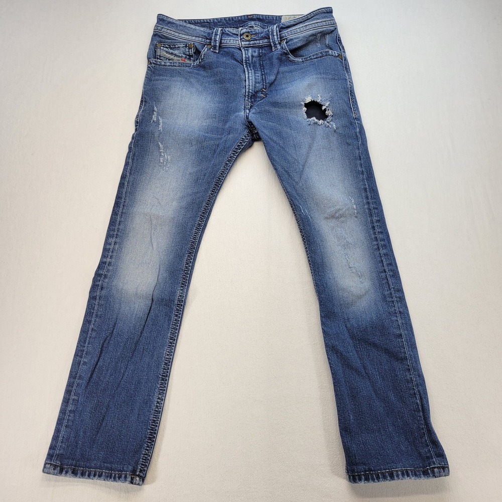 Diesel Thavar‎ Slim Skinny Jeans Mens 28x26* Blue Distressed Medium Wash Denim